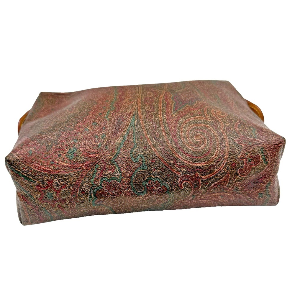 Authentic Etro Paisley Cosmetic Bag Italy Multicolor Makeup Pouch Zip Clutch - Picture 5 of 16